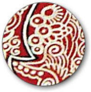 Pagan Art - Greenman in Red Closeup.